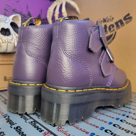 Dr Mertens Devon Heart Quad Platform Leather Boots - Picture 8 of 15